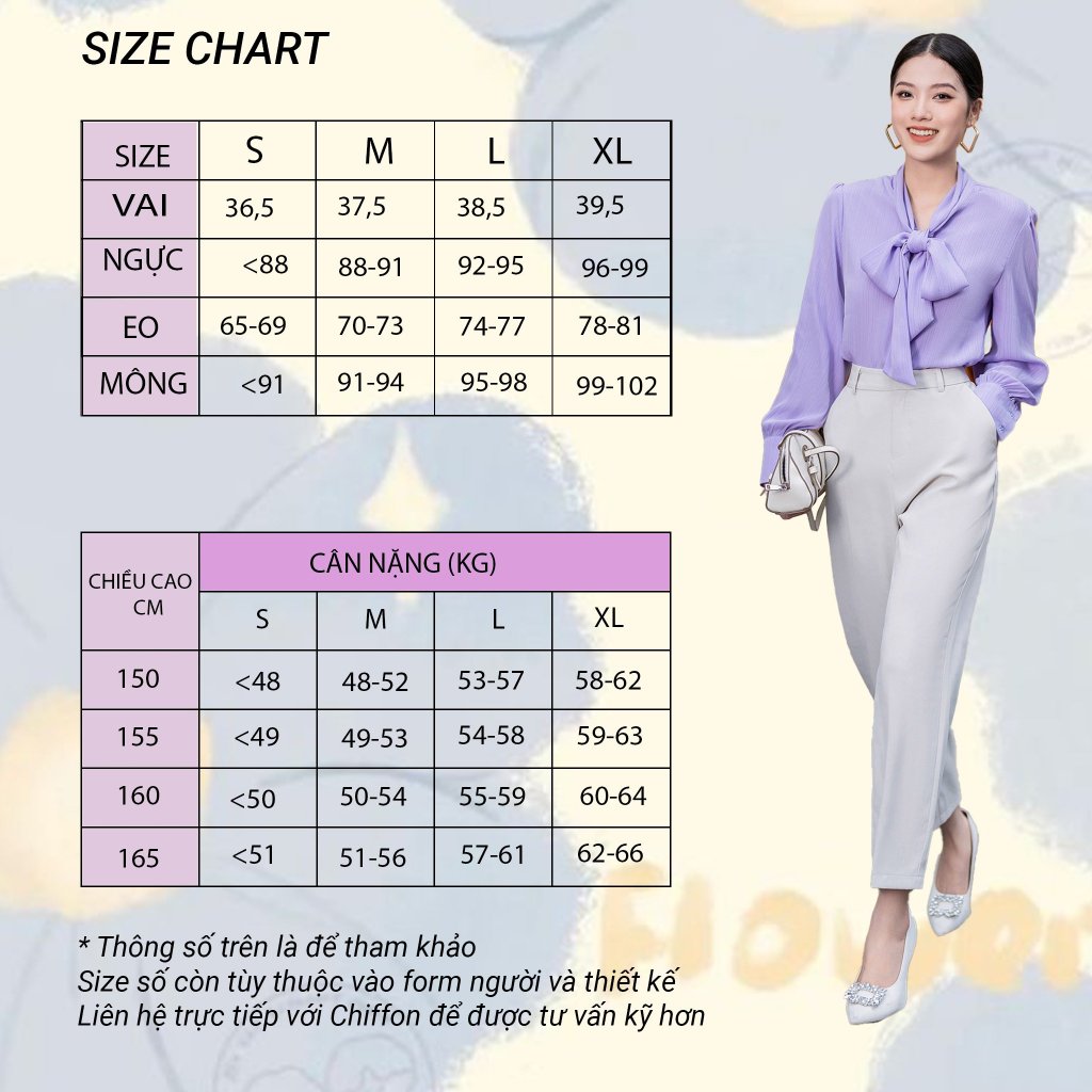 Chân váy chữ A viền trám Chiffon