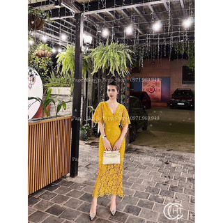 ❌❌NEWTAG ĐẦM BODY REN VÀNG HUYỀN TÉPP