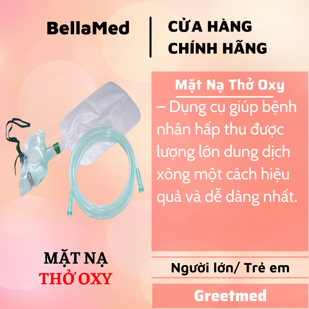 Mặt nạ thở oxy có túi Greetmed