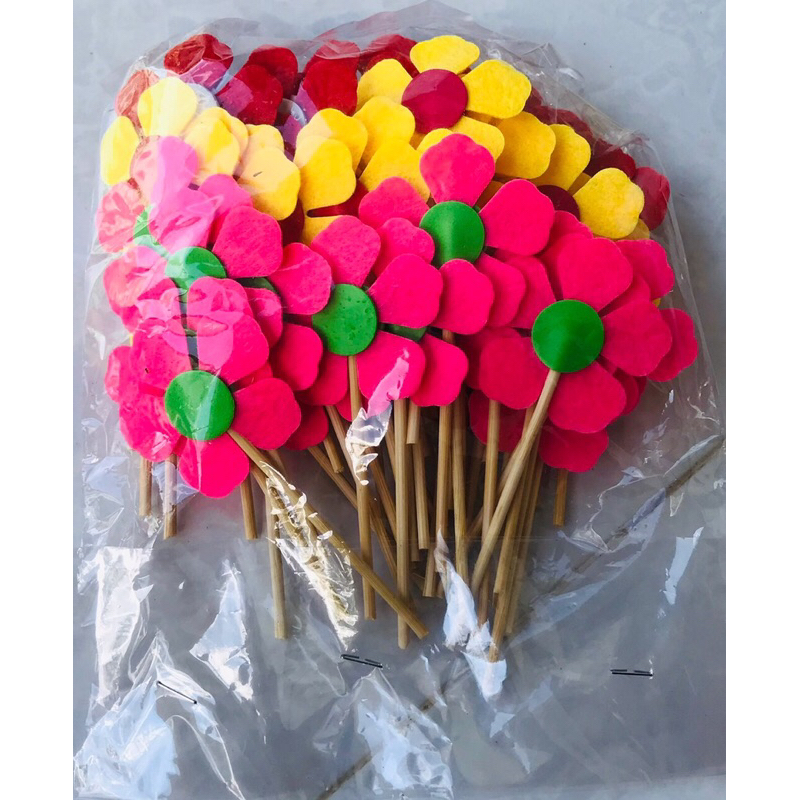 Hoa Bé Ngoan 2 Mặt Làm Bằng Nỉ 1 Túi 50 Hoa