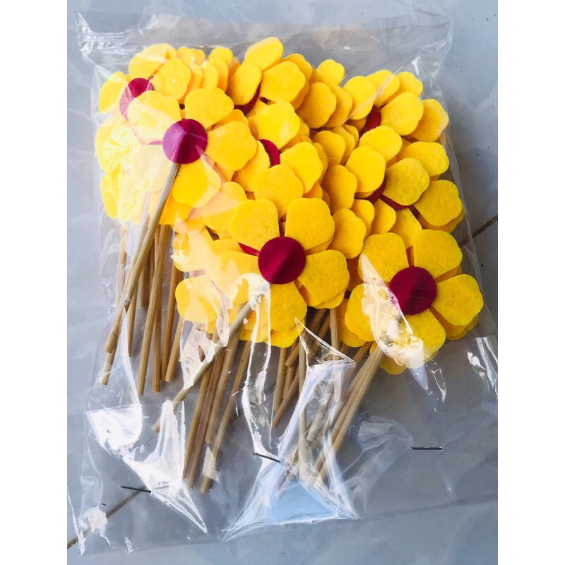 Hoa Bé Ngoan 2 Mặt Làm Bằng Nỉ 1 Túi 50 Hoa