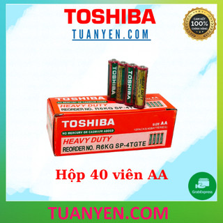 Hộp 40 viên pin tiểu aa toshiba cam r6kg heavy duty 1.5v - hàng chính hãng