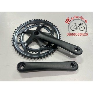 Đùi đĩa nhôm 2 tầng 39-53t, giò dĩa xe đạp đua 2 tầng 39-53 răng