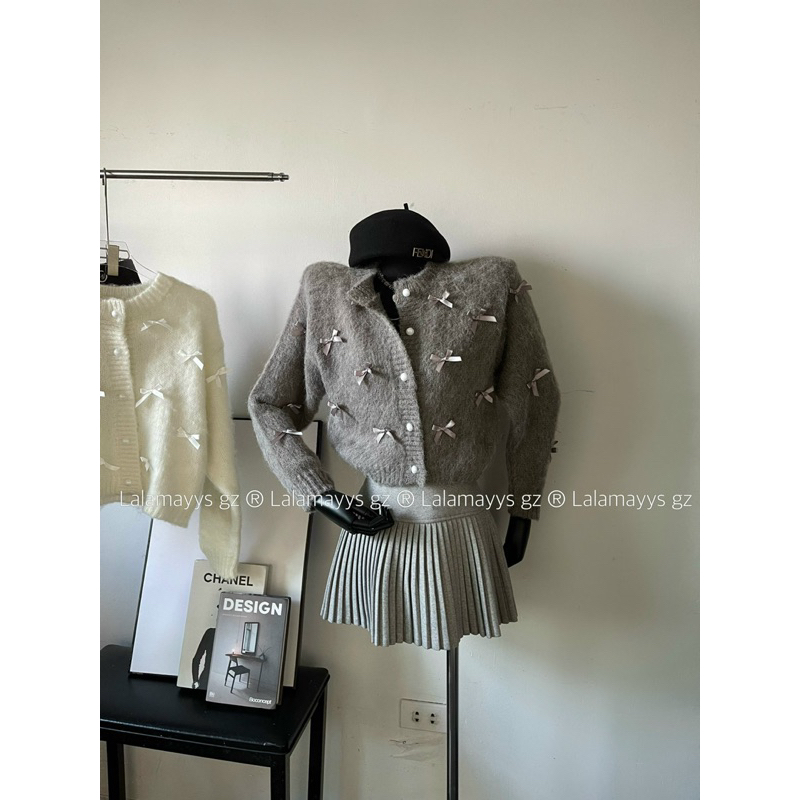 ÁO CARDIGAN LEN ĐÍNH NƠ HÀN QUỐC QCCC LOẠI 1