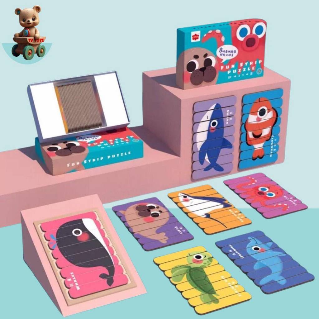 Xếp Hình Que 8in1 Mẫu Cute - Fun Strip Puzzle