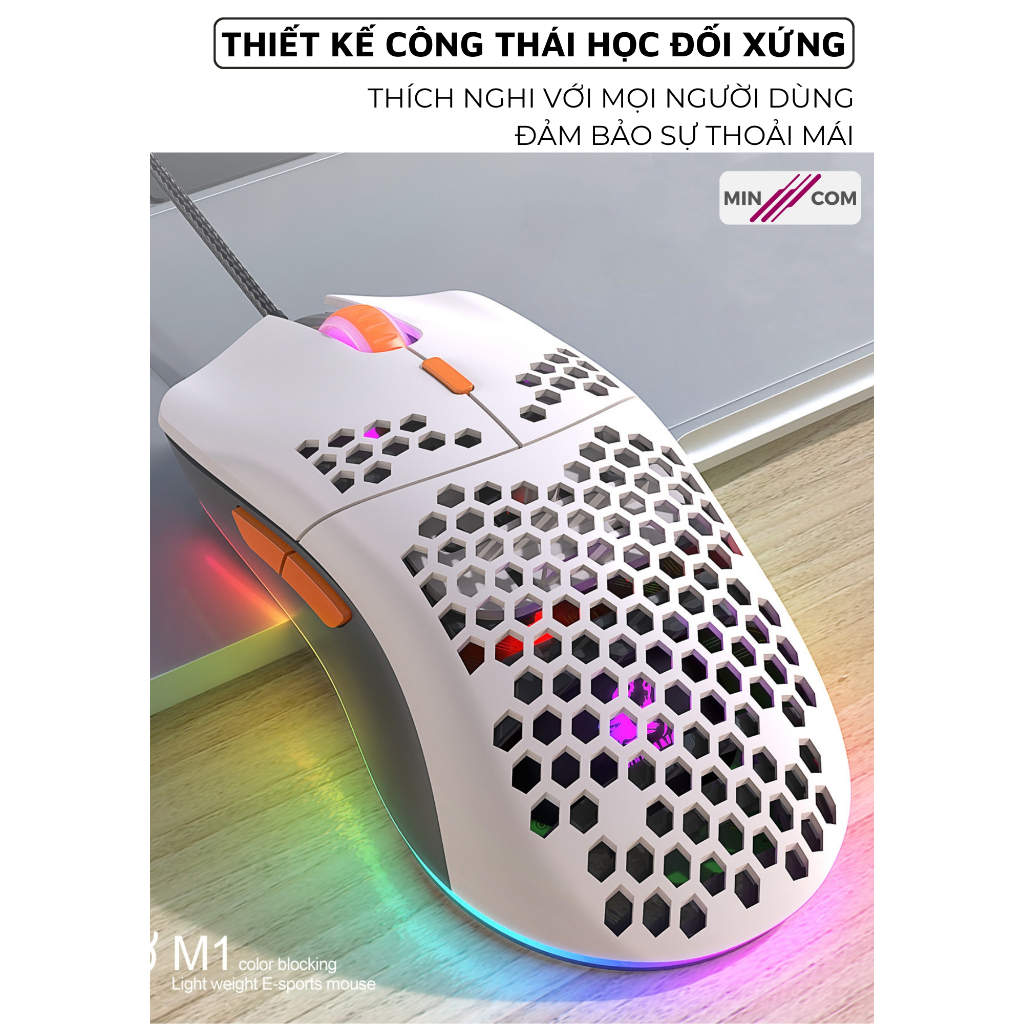 Chuột Máy Tính MinCom Gaming Ziyoulang M1 LED RGB Độ Nhạy Cao, Thiết Kế ...