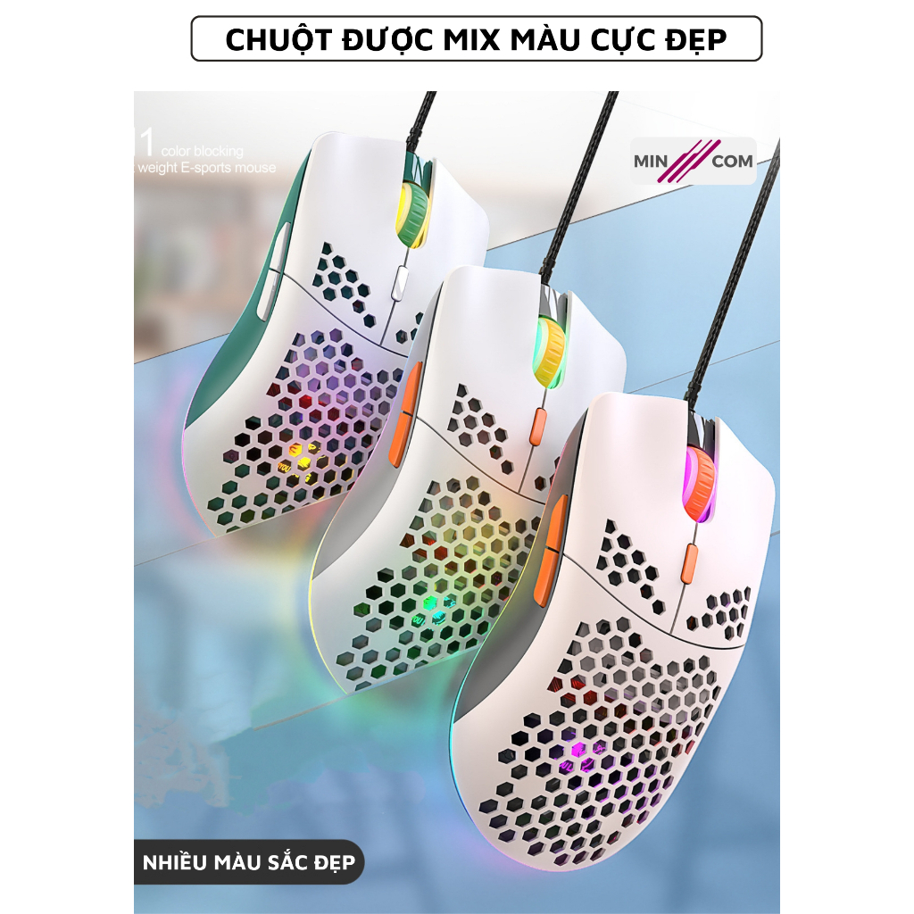 Chuột Máy Tính MinCom Gaming Ziyoulang M1 LED RGB Độ Nhạy Cao, Thiết Kế ...