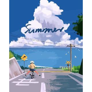 Tranh Số Hoá Vải Canvas Size 20x20cm Hình Ngộ Nghĩnh Đáng Yêu Kèm Cọ Và Màu Pha Sẵn