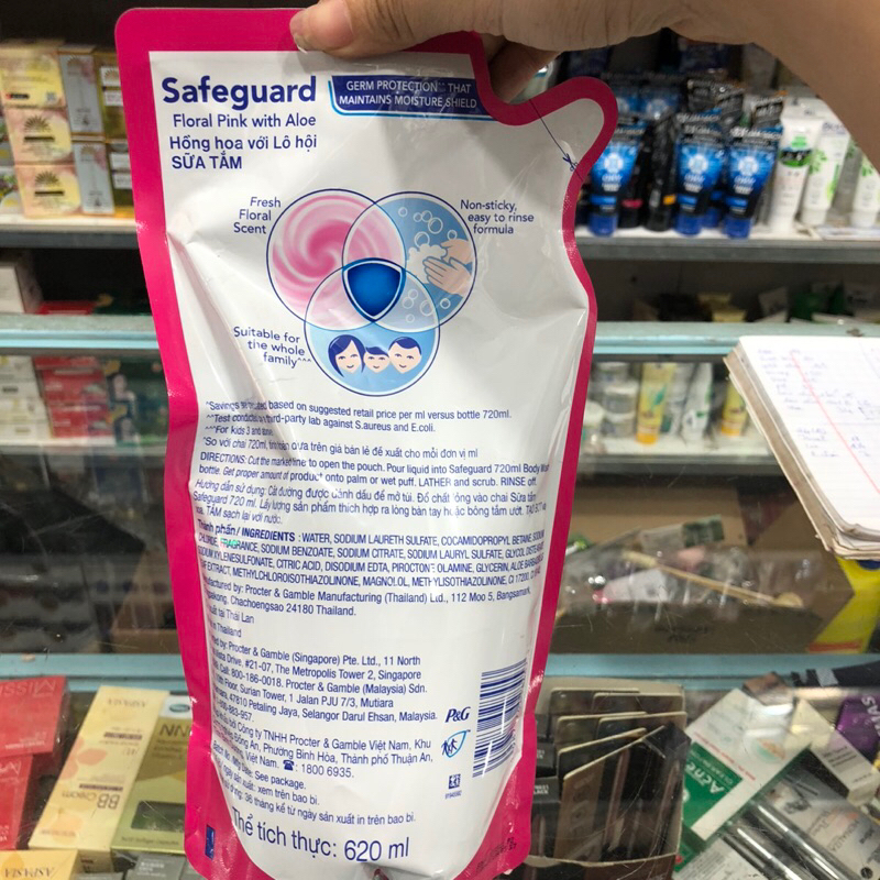 SỮA TẮM SAFEGUARD SẠCH 99,9% VI KHUẨN & DỊU NHẸ CHO DA TÚI 620ML