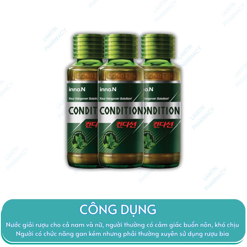 Hộp 10 chai nước giải rượu mát gan Condition 75ml Hàn Quốc