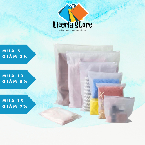 Túi Khoá Zip Lụa Mờ Trắng 18cmx25cm Có Khóa Kéo Túi Zipper Đựng Quần Áo, Đồ Cá Nhân, Giày Dép, Chống Bụi & Nước