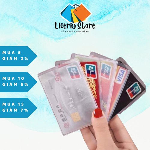 Combo 4 Bao Nhựa Dẻo Bọc Thẻ Căn Cước Công Dân, Vỏ đựng thẻ atm, thẻ học sinh, bằng lái xe