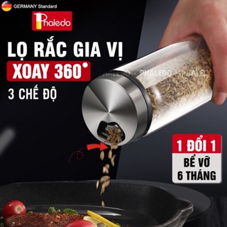 Lọ rắc gia vị tiêu, hạt nêm xoay 360 độ 3 chế độ bằng thuỷ tinh cao cấp boroslicate chịu nhiệt PHALEDO (P-0337)