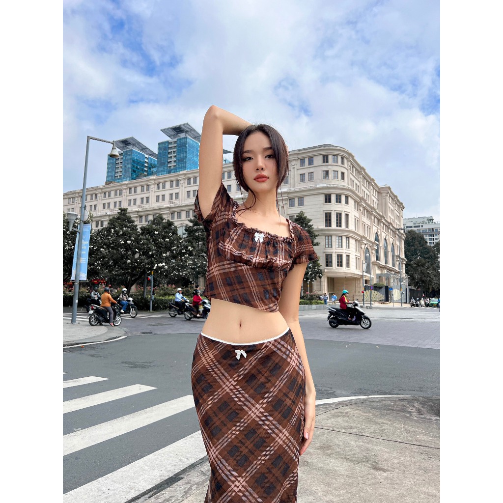 Beachclub_Set áo váy thun dài Jina