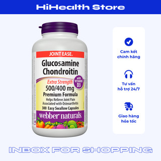  Viên uống hỗ trợ viêm khớp, bổ khớp Glucosamine Chondroitin + Vitamin D3 500/400mg Webber 300 Viên.