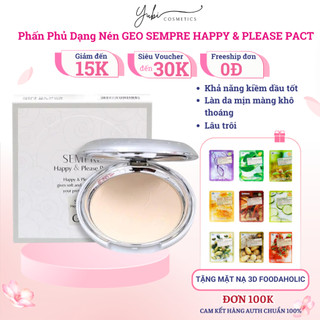 Phấn phủ siêu mịn dạng nén GEO SEMPRE HAPPY & PLEASE PACT Hàn Quốc chính hãng 22g - YUBI SHOP