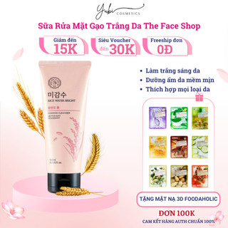 Sữa rửa mặt gạo trắng da THE FACE SHOP Rice Water Bright Facial Foaming Cleanser 150ml - YUBI SHOP