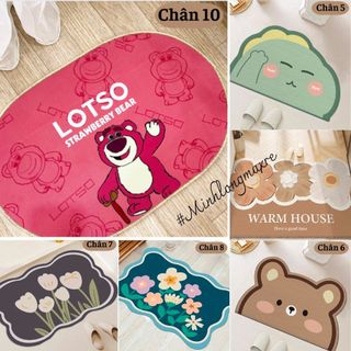 THẢM LAU CHÂN , THẢM CHÙI CHÂN 3D CHỐNG TRƠN TRƯỢT SIÊU THẤM NHÀ TẮM , NHÀ BẾP 40x60CM