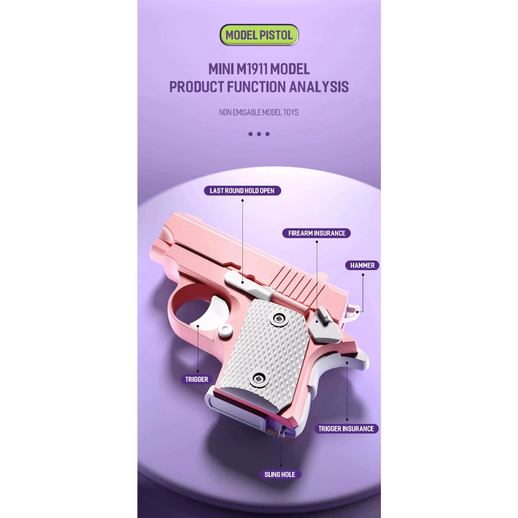 Đồ chơi mô hình súng M1911 bằng nhựa in 3D cà rốt hàng hot trend