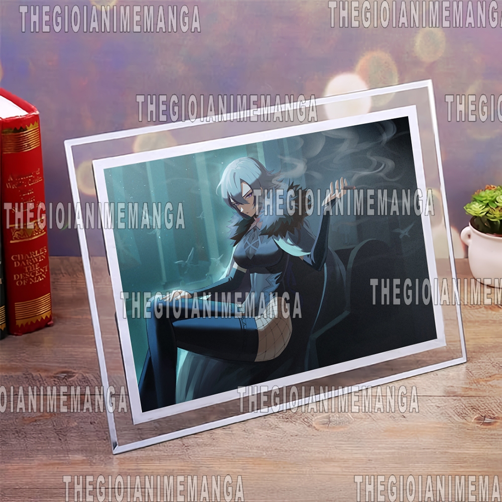 Khung kính FONTAINE Furina Lyney Lynette GENSHIN IMPACT in hình game chibi quà tặng trang trí để bàn 2 size