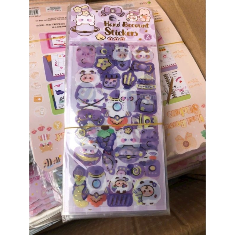 Sét 10 tập dán sticker hình dễ thương hàng mới