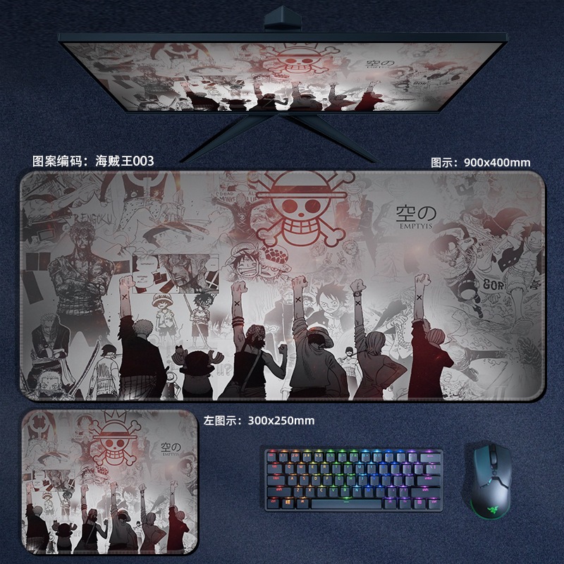Lót chuột lớn 30x80-40x90cm-25x30cm ONEPIECE luffy zoro nami đẹp