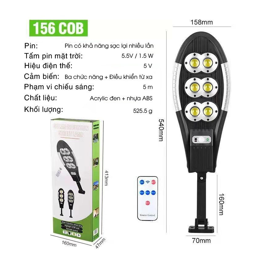 Đèn Cao Áp Năng Lượng Mặt Trời 3/6 Bóng Chống Nước Siêu Sáng, An Toàn, Tiết Kiệm Năng Lượng - Đèn Led Có Điều Khiển