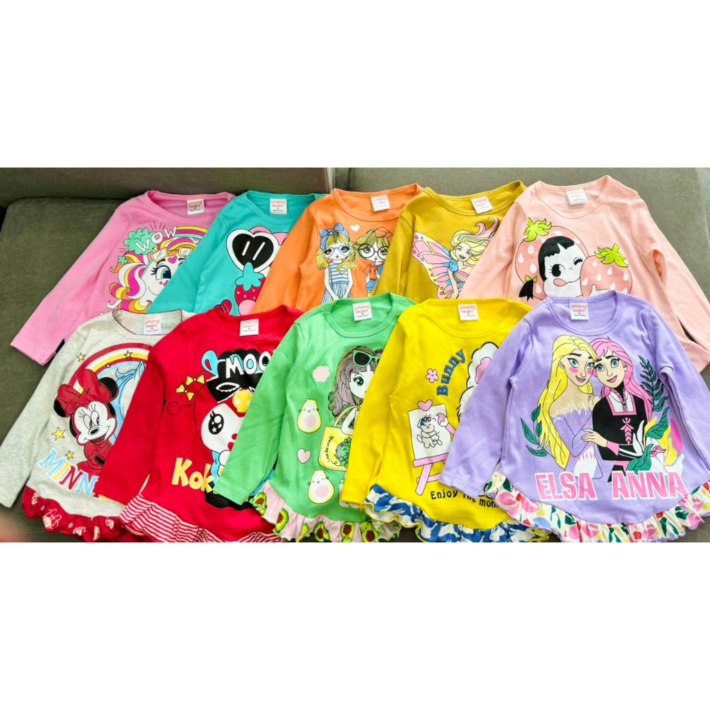 Bộ Babydoll Tay dài Quần dài chất Cotton xuất mềm đẹp hoạt hình cho bé từ 10 - 23 ký - Quần áo trẻ em - Pikakid's