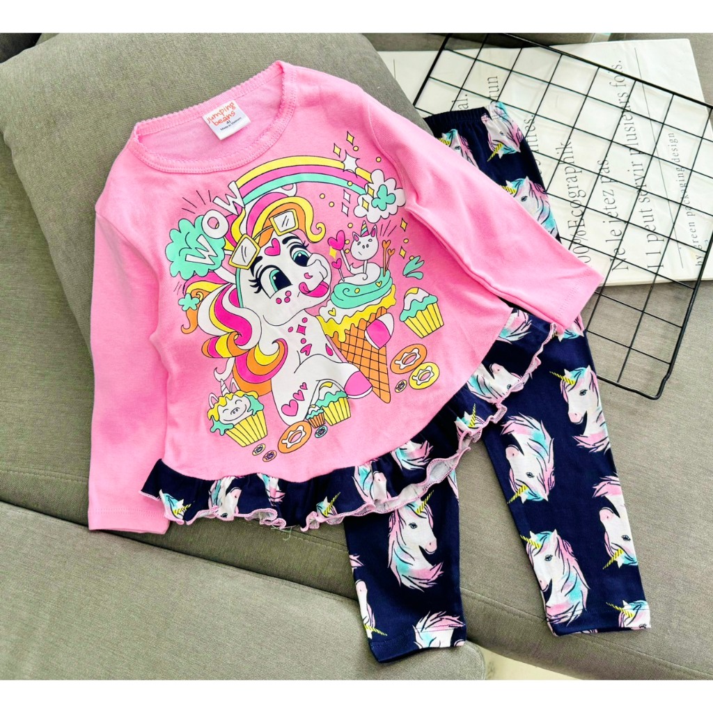 Bộ Babydoll Tay dài Quần dài chất Cotton xuất mềm đẹp hoạt hình cho bé từ 10 - 23 ký - Quần áo trẻ em - Pikakid's