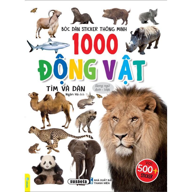 Sách - Bóc Dán Sticker Thông Minh 1000 Động Vật - Tìm Và Dán (Song Ngữ Anh Việt) - ndbooks