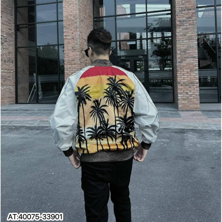 Áo khoác Bomber Nam Nữ Cây Dừa Siêu Cấp - áo khoác gió SLR Nam Nữ In Hình Cây Dừa Siêu Nét