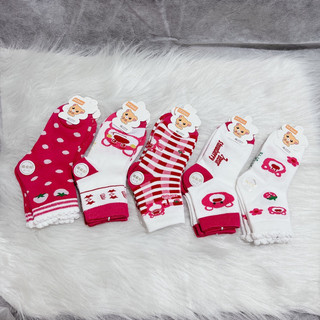 sét 10 đôi tất, vớ gấu dâu siêu yêu cho bé cotton có giãn mềm mại