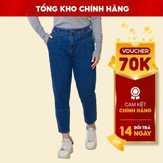 Quần Jean nữ baggy cạp liền co giãn lưng cao tôn dáng co giãn thấm hút tốt QJN3076