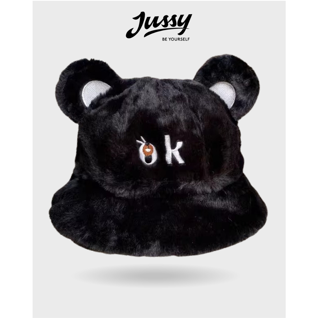 Mũ Len Lông OK JML24 Jussy Official Mũ Tai Gấu Trùm Đầu Giữ Ấm Chất Lông Dày Mịn Kiểu Nón Tai Bèo Hàn Quốc
