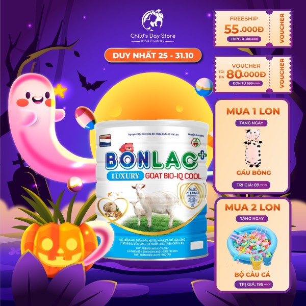 Sữa bột Bonlac Goat Bio IQ Cool Luxury 900g cho bé, Phát triển trí não, tăng chiều cao, giảm táo bón. Childs Day Store.