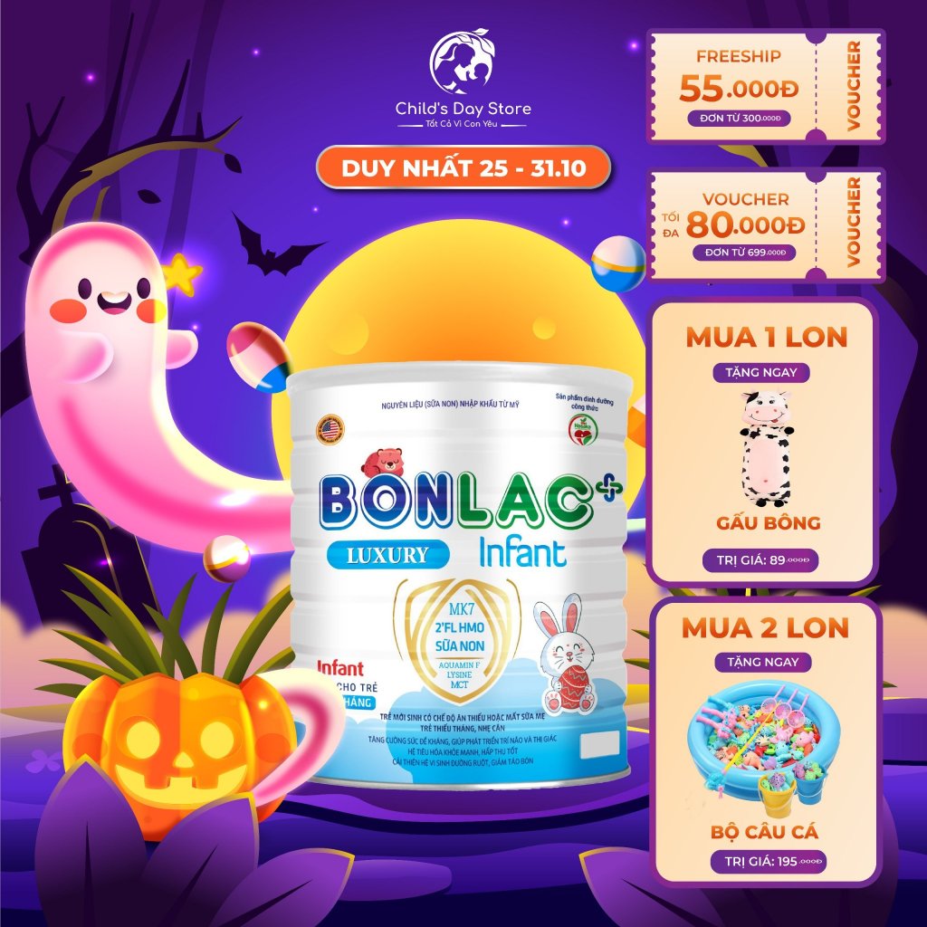 Sữa Bonlac Infant Luxury. Sữa dành riêng cho trẻ sinh non giúp con yêu phát triển toàn toàn diện.