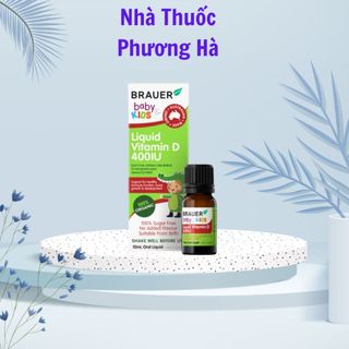 Brauer Liquid Vitamin D 400IU Bổ sung vitamin D cho trẻ sơ sinh lọ 10ml