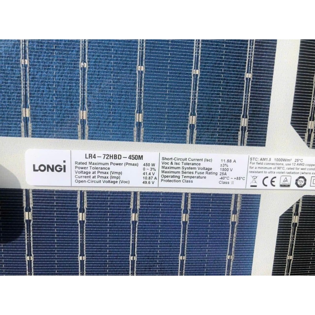 Tấm pin năng lượng mặt trời longi 450w