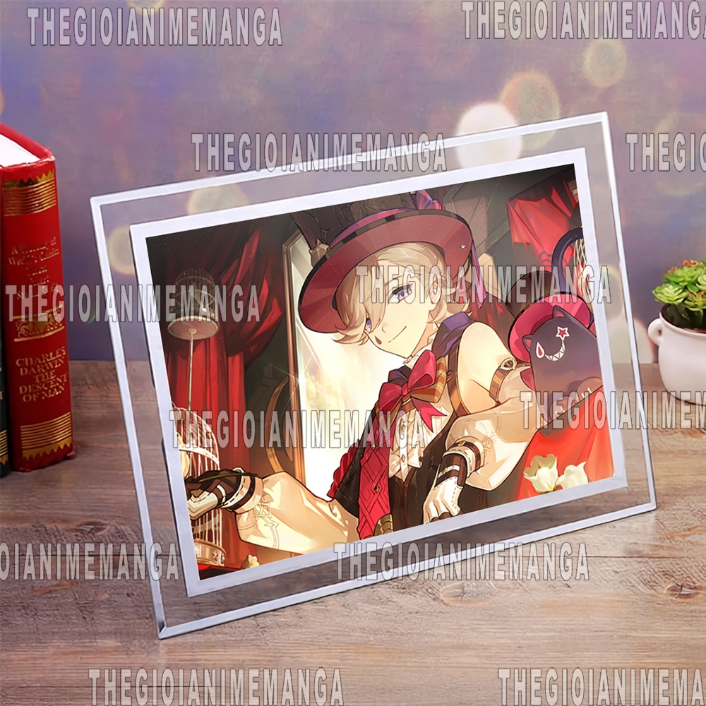 Khung kính FONTAINE Furina Lyney Lynette GENSHIN IMPACT in hình game chibi quà tặng trang trí để bàn 2 size