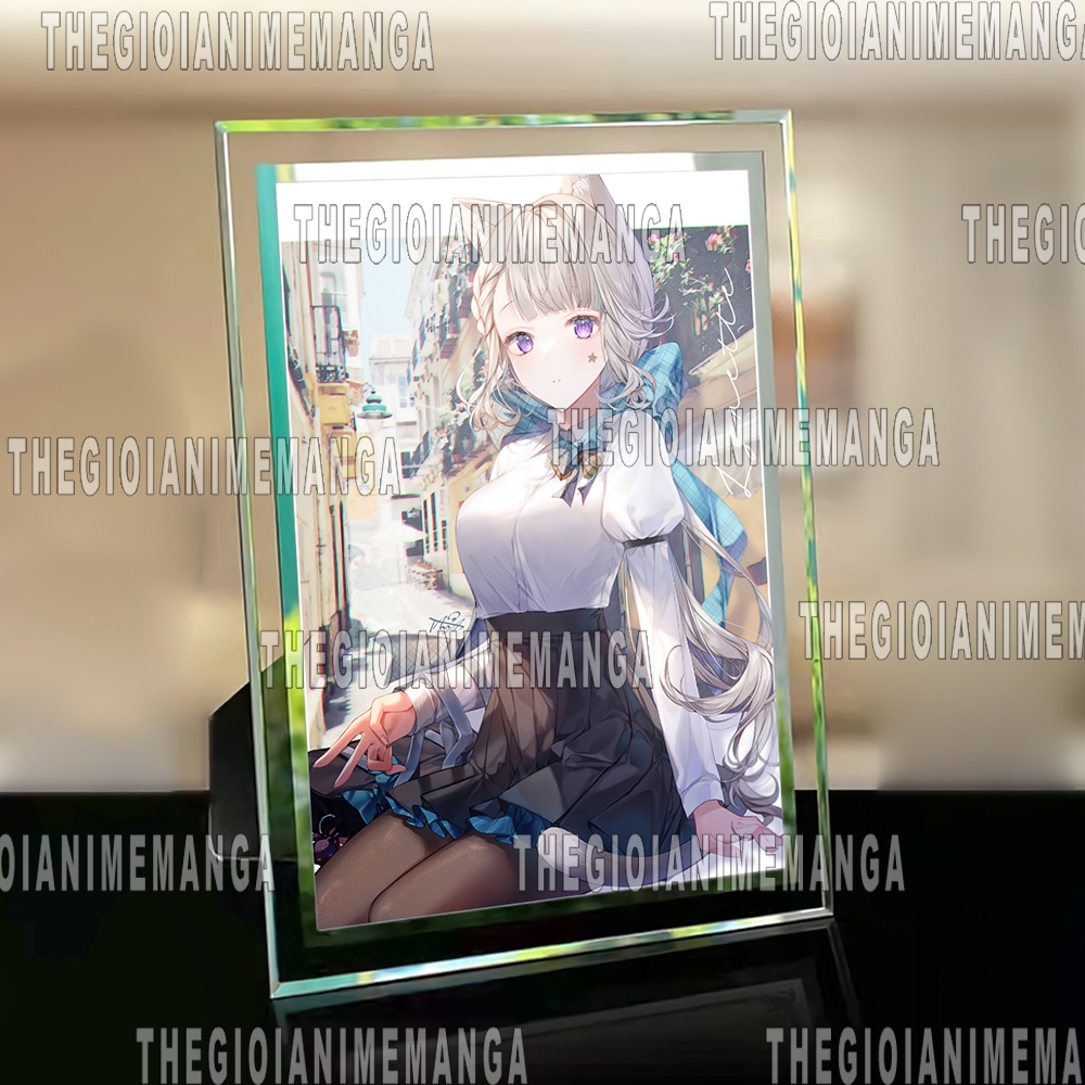 Khung kính FONTAINE Furina Lyney Lynette GENSHIN IMPACT in hình game chibi quà tặng trang trí để bàn 2 size