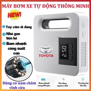 Máy Bơm Lốp Xe Ô Tô TOYOTA Tự Ngắt - Có Màn LCD Thiết Kế Nhỏ Gọn-Động Cơ Công Suất Cao