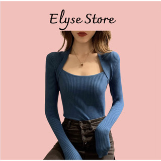 [ XẢ KHO ] Áo Len Body Cổ Vuông Tay Dài Phong Cách Sexy Nhiều Màu Hàn Quốc K5T5-3