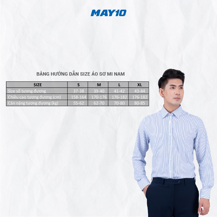 Sơ mi nam dài tay May 10 form Regular mã 010123153 48