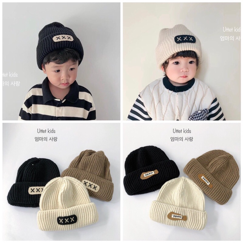 Mũ len phong cách hàn dành cho bé từ gần 0 tuổi tới 1 tuổi
