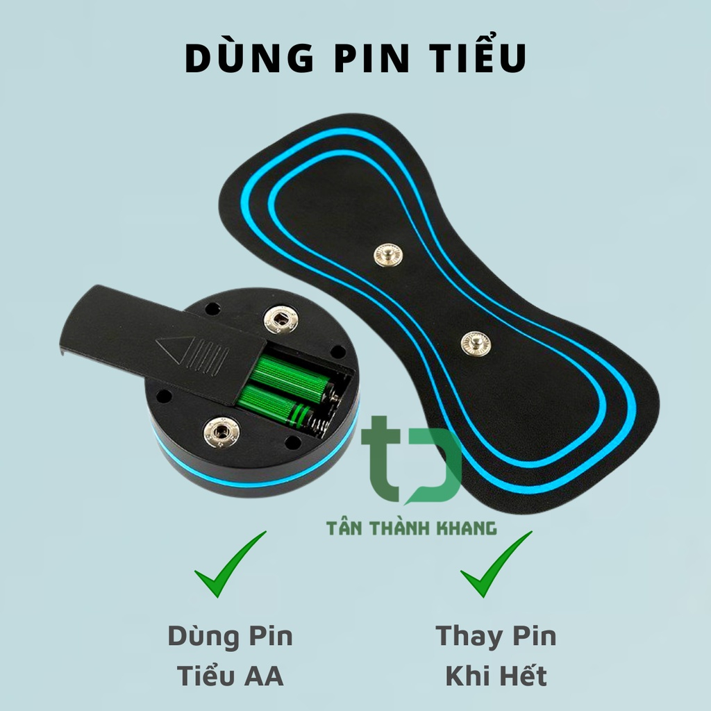 Miếng dán massage xung điện cổ vai gáy, bắp tay, lưng 10 chế độ mát-xa, pin sạc, Máy massage mini toàn thân