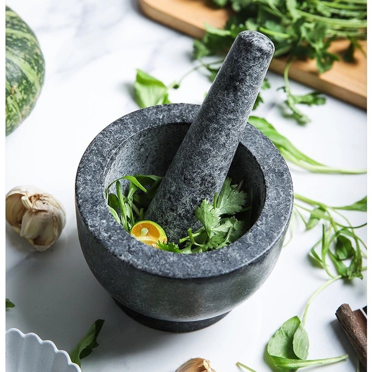 Bộ Cối Chày Đá Granite Tự Nhiên Nguyên Khối