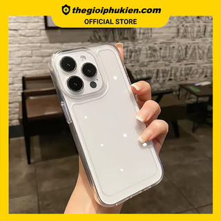 Ốp lưng iphone trong suốt siêu dày viền vuông nút bấm kim loại 6/6s/7/8/x/xr/xs/11/12/13/14/15/pro max/plus - sd196