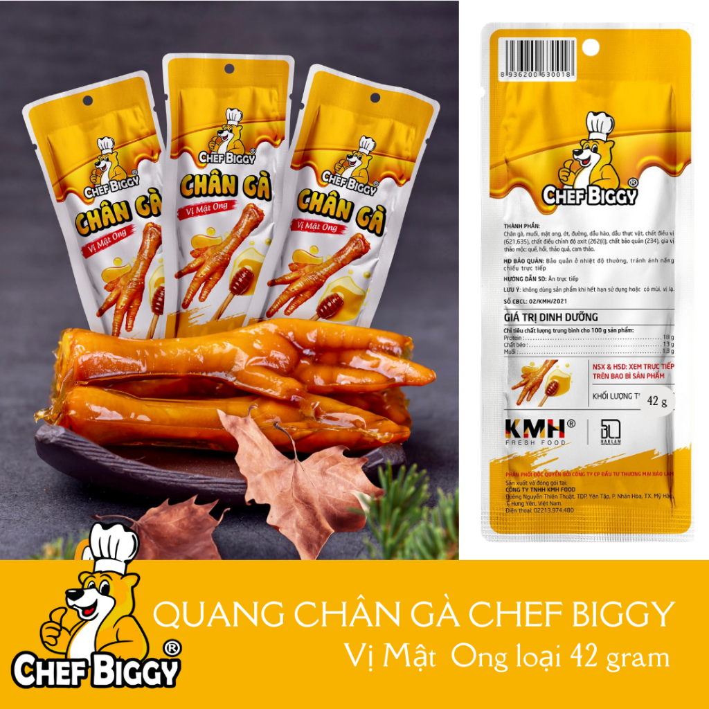 Loại mới 42 gram Combo 10 Chiếc Chân Gà CHEF BIGGY Vị Cay, Mật Ong 42g