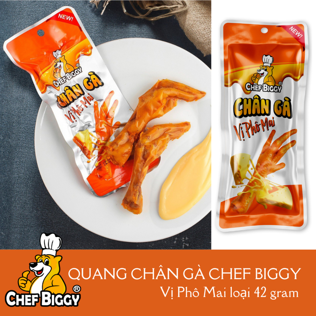 Loại mới 42 gram Combo 10 Chiếc Chân Gà CHEF BIGGY Vị Cay, Mật Ong 42g