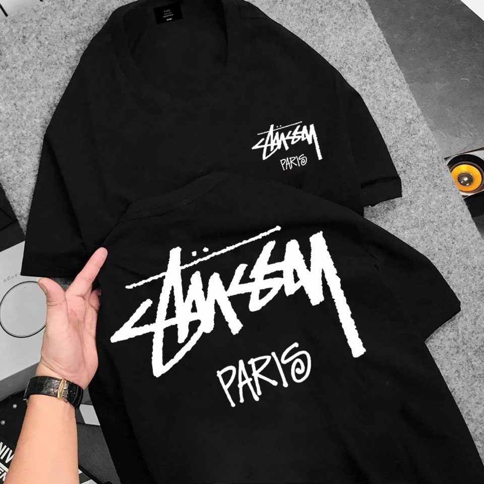 Áo Thun Nam Nữ Form Rộng Áo Phông Nam Nữ Stussy Paris Tay lỡ C19